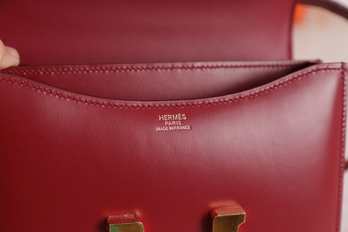 에르메스 콘스탄스18 보르도 레드 금장